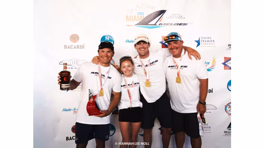 Melges 24 North American Champions 2025 - Harry Melges IV with Colleen O’Brien, Ripley Shelley, Allan Terhune and Will Heurth of ZENDA EXPRESS USA866 - Melges 24 North American Championship 2025, Bacardi Winter Series 2026 Event No 1 - Miami, FL, USA