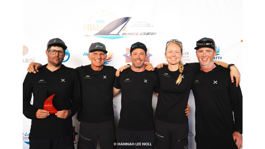 Christian Schwoerer with Mikaela Wulff, Nic Asher, Michele Gregoratto and Giorgio Tortarolo on NIKA MON860 - - Melges 24 North American Championship 2025, Bacardi Winter Series 2026 Event No 1 - Miami, FL, USA