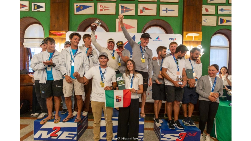 Corinthian Top Three: ZHIK RACE TEAM (GBR), FOXYDRY (ITA) and MATARAN 24 (CRO) - Melges 24 World Championship 2025, Trieste, Italy