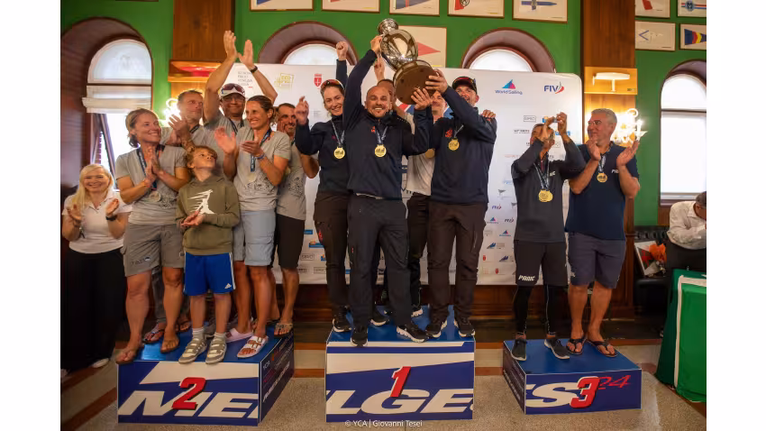 Melges 24 European Sailing Series 2025 Overall Top 3 - RAZJAREN CRO867, STRAMBAPAPA ITA689, PANJIC CRO803 