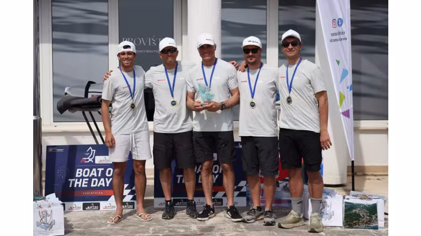 Paolo Brescia's MELGINA ITA854 team with Andrea Racchelli, Lorenzo Centuori, Alexander Harej, Jaš Farneti - Opatija CRO Melges 24 Cup 2026 - Melges 24 European Sailing Series 2026