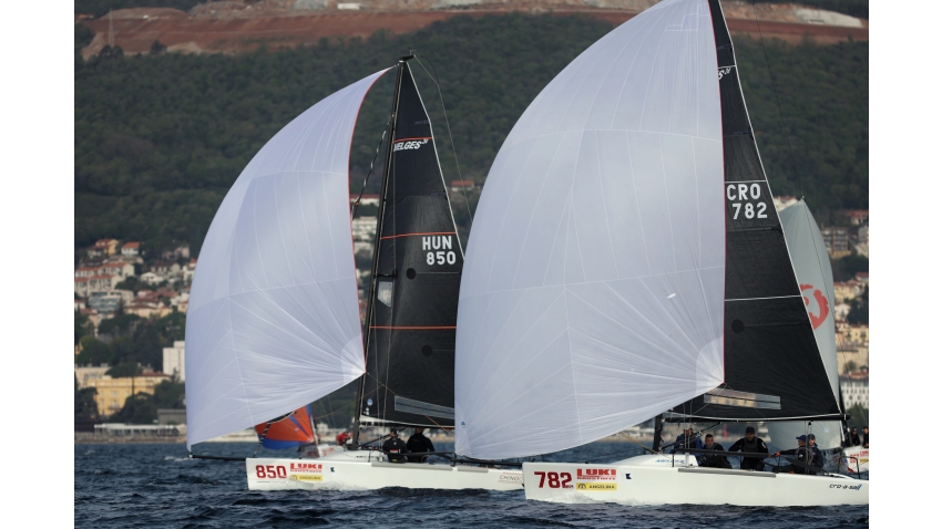 Akos Csolto's CHINOOK HUN850 and CRO-A-SAIL CRO782 by Roko Stipanovic - Opatija CRO Melges 24 Cup 2026 - Melges 24 European Sailing Series 2026