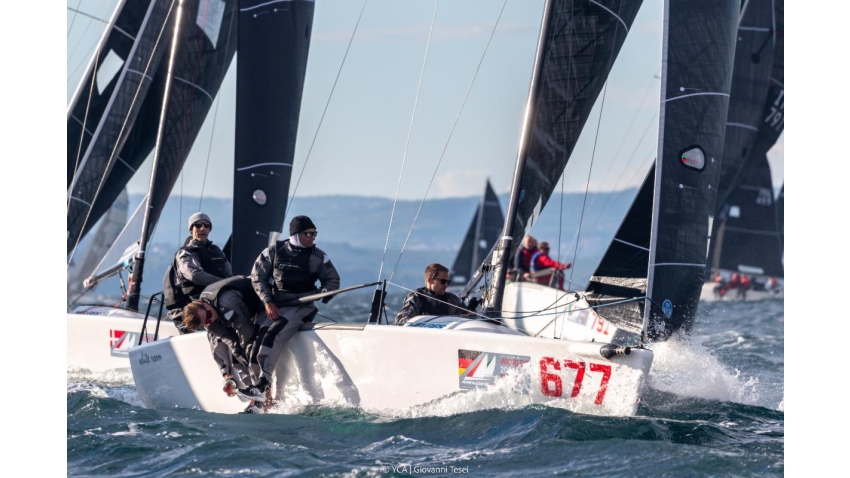 Michael Tarabochia's WHITE ROOM GER677 with Luis Tarabochia at the helm - Melges 24 World Championship 2025 Trieste, Italy