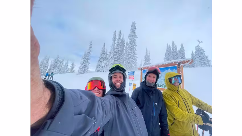 Bill and Jonny Goldsberry skiing