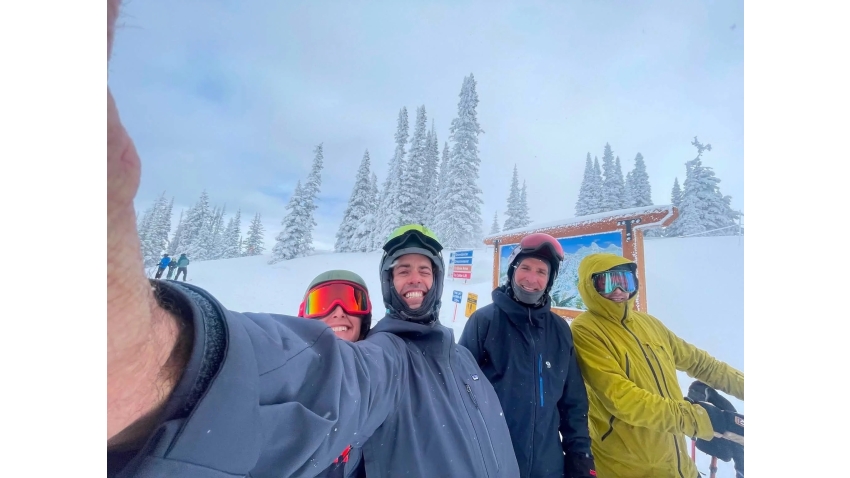 Bill and Jonny Goldsberry skiing
