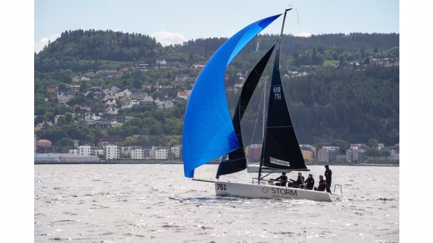Peder Jahre, Lillan Agerup, Halvor Albjerk Hamran, Pål Tønneson, Sivert Denneche aboard STORM CAPITAL (NOR 751) - Melges 24 Norwegian Open 2026 - Melges 24 European Sailing Series 2026 - Trondheim, NOR