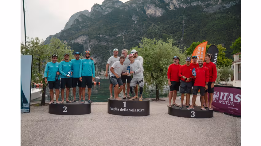 All-italian Corinthian podium - Melges 24 Italian National Championship 2026 - Melges 24 European Sailing Series 2026 - Fraglia Vela Riva, Riva del Garda, Italy