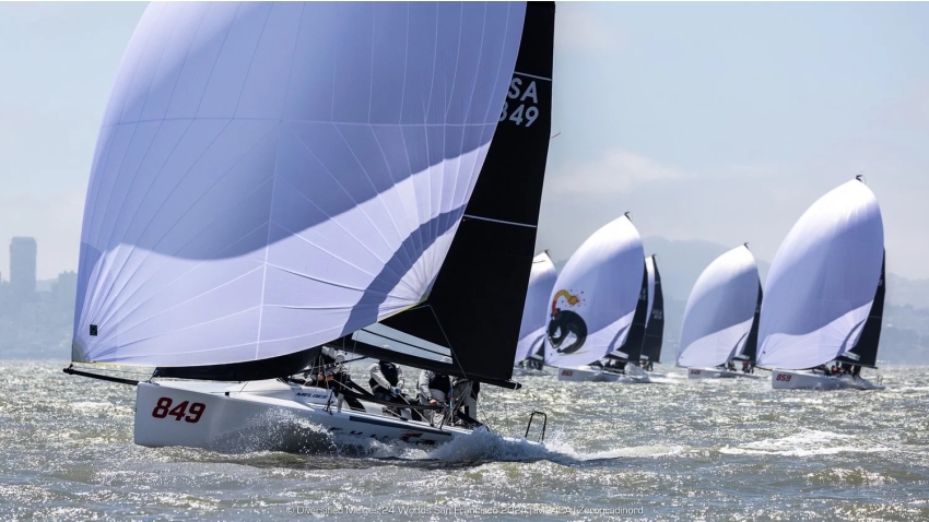 Brian Porter lives up to the name as Full Throttle screams downwind across San Francisco Bay at the 2024 Worlds