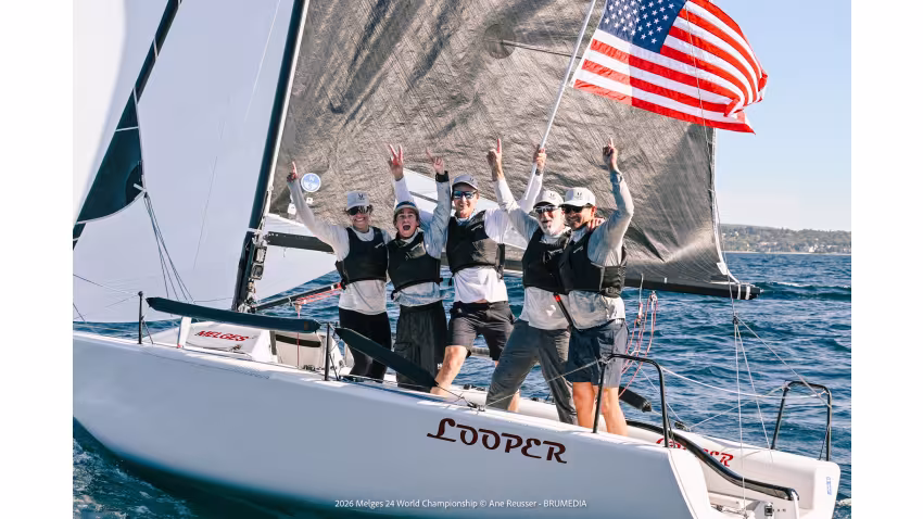 Melges 24 Corinthian World Champions 2026 are Duane Yoslov, Ellise Smolenyak, James Golden, Ian Mathiesen and Shane Tillson - Melges 24 World Championship 2026 in Harbor Springs 