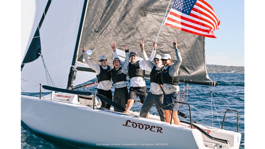 Melges 24 Corinthian World Champions 2026 are Duane Yoslov, Ellise Smolenyak, James Golden, Ian Mathiesen and Shane Tillson - Melges 24 World Championship 2026 in Harbor Springs 