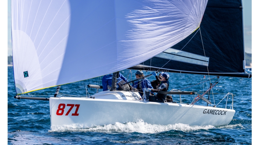 Peter McClennen's Gamecock (USA) with Severin Gramm, Wilson Stout, Mike Marshall and Jeremy Wilmot on Day 2 of the Melges 24 World Championship 2026 - Harbor Springs, MI, USA 