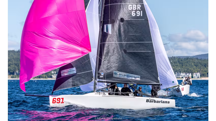 Stuart Simpson's Team Barbarians (GBR) with Bernard Fitzpatrick, Sam Hunt, Mark Hassett and Fred Kemp are the Corinthian leaders after Day 2 of the Melges 24 World Championship 2026 - Harbor Springs, MI, USA