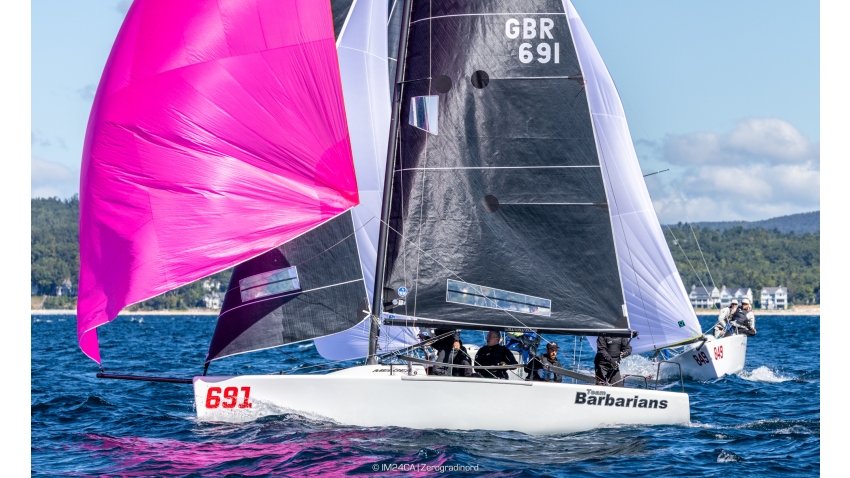 Stuart Simpson's Team Barbarians (GBR) with Bernard Fitzpatrick, Sam Hunt, Mark Hassett and Fred Kemp are the Corinthian leaders after Day 2 of the Melges 24 World Championship 2026 - Harbor Springs, MI, USA