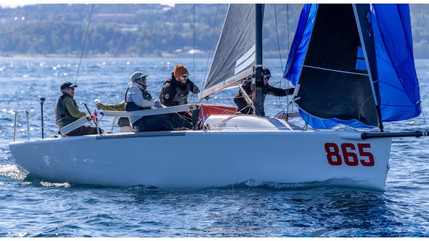 Wah Gwan (USA865) by Anthony Kotoun with Grant Janov, Jordan Janov, Franny Schulte and Stu McNay, strengthens its grip on the Worlds - Day Two of the Melges 24 World Championship 2026 in Harbor Springs 