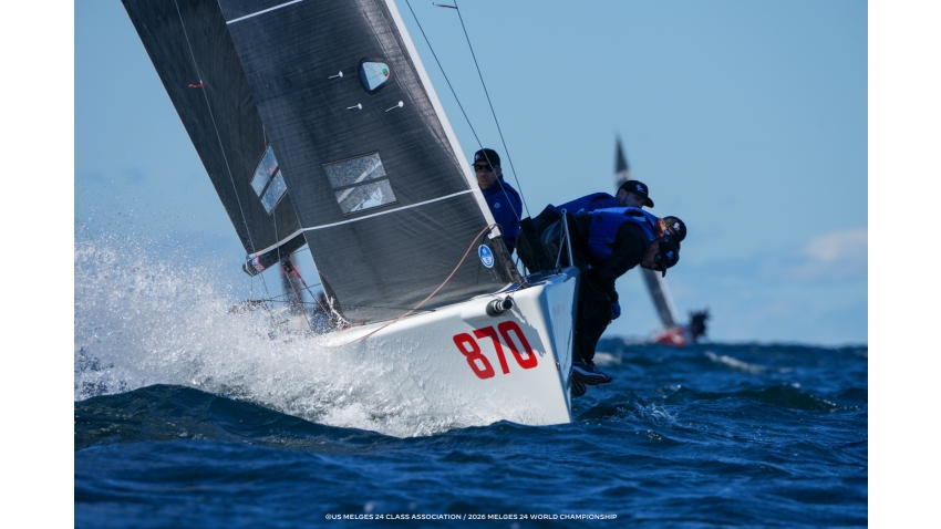 Dark Horse (USA) by Cuyler Morris with Manu Weiller, Ripley Shelley, Mark Ivey and Alec Anderson on Day 1 - Melges 24 World Championship 2026 - Harbor Springs, MI, USA