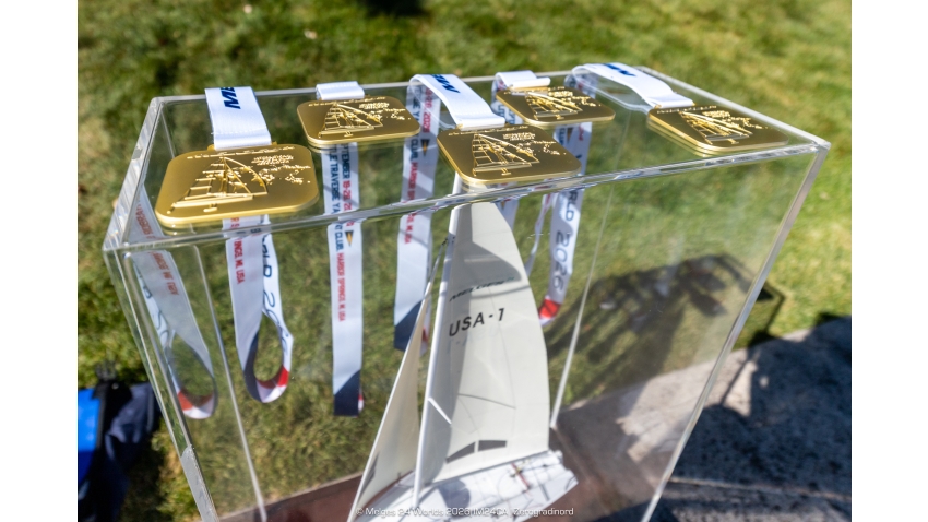 Melges Performance Sailboat Trophy and Melges 24 Championship medals
