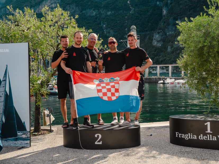 RAZJAREN CRO867 team - Karlo Kuret with Lukasz Podniesinski, Antonio Milišić, Tonči Knezović, Ljubo Jerčić - Melges 24 Italian National Championship 2026 - Melges 24 European Sailing Series 2026 - Fraglia Vela Riva, Riva del Garda, Italy 
