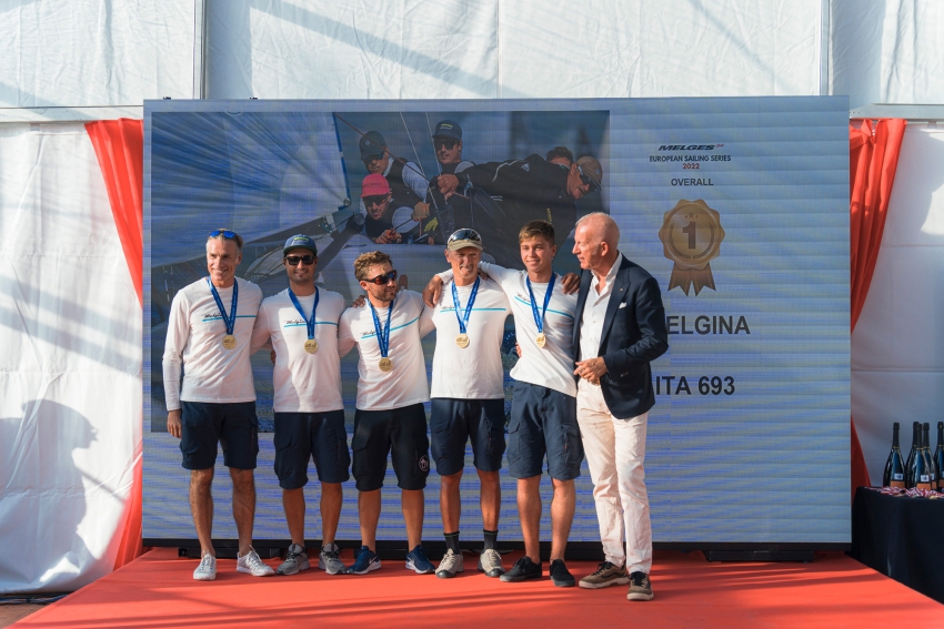 Melgina ITA693 of Paolo Brescia with Simon Sivitz calling the tactics and Jas Farneti, Jan Bassi and Stefano Orlandi - the overall winner of the Melges 24 European Sailing Series 2022