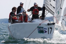 Adam Burns and his team on Presto at the 2010 Melges 24 North American Championship