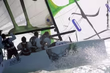 Gabrio Zandona helming for Giovanni Maspero on ITA-777 Joe Fly at at ACURA Key West 2009