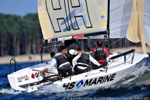 Lorenzo Bressani in helm of the Uka Uka Racing at the 2010 Marinepool Melges 24 Worlds in Tallinn, Estonia