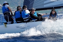 Michael Goldfarb on his War Canoe USA841 at the 2019 Melges 24 Worlds in Villasimius, Sardinia, Italy