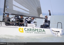 Matteo Balestrero on his Giogi ITA693 at the 2014 Melges 24 European Championship in Balatonfüred, Hungary