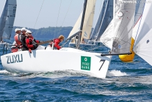 ZUXU EST791 of Peter Saraskin with Kalev Tanner, Paavo Pettai,  Liis Koort and Tuuli Org at the 2015 Melges 24 World Championship - Middelfart, Denmark