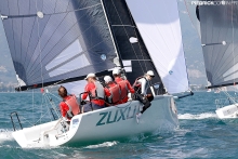 ZUXU EST791 of Peter Saraskin with Lorenzo Bodini, Paavo Pettai, Kalev Tanner and Triin Sarapuu - 2018 Melges 24 European Championship in Riva del Garda, Italy