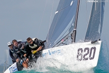 Bora Gulari's USA820 with Norman Berge, Jonathan McKee, Kyle Navin and Charlie Smythe at the 2016 Melges 24 Worlds in Miami