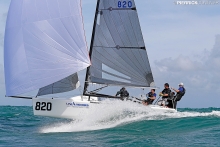 Bora Gulari's USA820 with Norman Berge, Jonathan McKee, Kyle Navin and Charlie Smythe at the 2016 Melges 24 Worlds in Miami