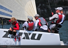 ZUXU EST791 of Peter Saraskin with Tuuli Org, Liis Koort, Paavo Pettai and Kalev Tanner at the 2012 Melges 24 Worlds in Torbole, Italy