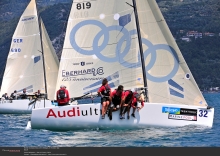 2012 Melges 24 World Championship - Torbole, Italy - III Overall - Audi ITA819 - Riccardo Simoneschi, Gabriele Benussi, Vittorio Rosso, Federico Buscaglia, Lucia Giorgetti