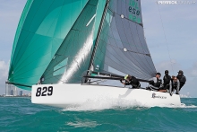 Conor Clarke's Embarr IRL829 with Stuart McNay helming - 2016 Melges 24 World Champion in Miami