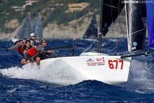 White Room GER677 of Michael Trabochia with Luis Tarabochia, Marco Tarabochia, Sebastian Bühler, Veronika Schlögl - 2019 Melges 24 World Championship - Villasimius, Sardinia, Italy