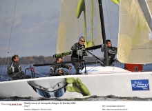 Gabrio Zandona helming for Giovanni Maspero on ITA-777 Joe Fly at the 2009 Sheehy Lexus of Annapolis Melges 24 World Championship 