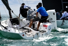 Bora Gulari and his team of Kyle Navin, Norman Berg, Ian Liberty and match racing superstar Taylor Canfield - 2020 Bacardi Cup Invitational Regatta