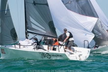 Sandy Higgins and his team on Scorpius sit one point behind the lead - 2020 Melges 24 Australian Titles