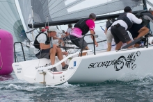 Sandy Higgins' Scorpius sailing in the light conditions - 2020 Melges 24 Australian Nationals