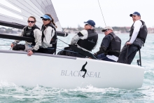 Black Seal GBR850 of Richard Thompson with Jamie Lea in tactics, Nigel Young, Krista Paxton and Rachel Williamson in crew  - the winner of the Quantum Key West Race Week 2016