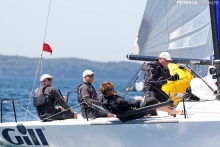 Gill Race Team GBR694 of Miles Quinton with Geoff Carveth at the helm and Nigel Young, Catherine Alton and William Goldsmith - 2015 Melges 24 World Championship, Middelfart, Denmark