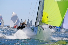 Gill Race Team GBR694 of Miles Quinton with Geoff Carveth at the helm and Nigel Young, Catherine Alton and William Goldsmith - 2015 Melges 24 World Championship, Middelfart, Denmark