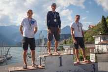 Andrea Racchelli, Tõnu Tõniste and Paolo Brescia - the overall podium of the 2020 Melges 24 Italian Championship in Torbole