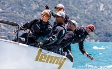 Tõnu Tõniste's Lenny EST790 with Toomas Tõniste, Tammo Otsasoo, Henri Tauts and Maiki Saaring  at the 2020 Melges 24 Italian Championship in Torbole