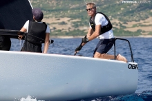 Paolo Brescia and his Melgina ITA693 with Jas Farneti, Giovanni Meloni, Simon Sivitz Kosuta and Ariberto Strobino at the 2019 Melges 24 Worlds in Villasimius, Sardinia, Italy