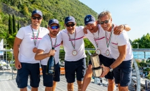 Paolo Brescia's Melgina ITA693 team with Simon Sivitz Kosuta, Jas Farneti, Stefano Orlandi and Ariberto Strobino - 2020 Melges 24 Italian Champions in Torbole