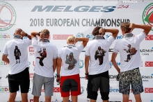Yes Sir No Sir EST 646 - Tõnis Haavel, Raul Grigorjev, Erki Teras, Ardo Reiman, Anu Reiman - 2018 Melges 24 European Championship in Riva del Garda, Italy