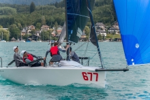 White Room GER677 of Michael Tarabochia - current leader of the 2020 Melges 24 European Sailing Series at the Melges 24 European Sailing Series Event #2 in Attersee, Austria