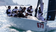 Peter Karrie's team Nefeli GER673 with Niccolo Bianchi, Carlo Zermini, Alessandro Franci and Saverio Cigliano took well-earned victory at the Marina Portoroz Regatta in Slovenia, at the 2020 Melges 24 European Sailing Series 3rd regatta