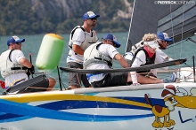 Lucky Dog / Gill Race Team USA749 - Travis Weisleder, tactician Mike Buckley, George Peet, John Bowden, Megan Ratliff - 3rd overall at the 2018 Melges 24 European Championship - Riva del Garda, Italy